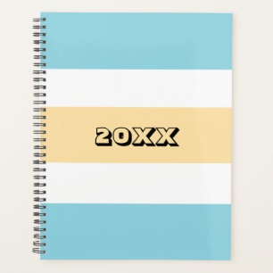 Yellow And Blue Stripes Planner