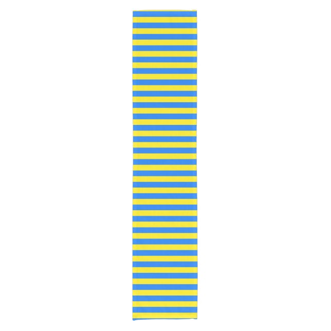 Yellow and Blue Stripes Short Table Runner (Front)