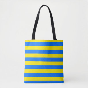 Yellow and Blue Stripes Tote Bag