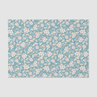 Yellow and Blue Swirling Flowers Tissue Paper