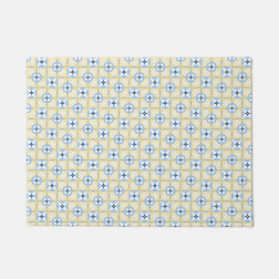 Yellow and Blue Tile Doormat