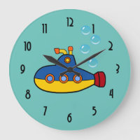 Yellow and Blue Toy Submarine with Water Bubbles