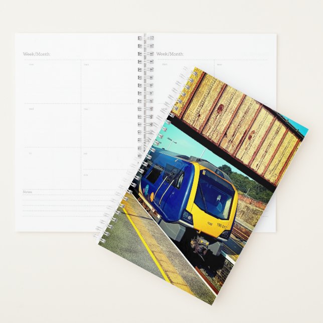 Yellow and blue train planner (Display)
