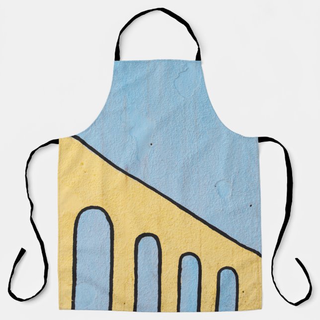 Yellow and blue wall décor apron (Front)
