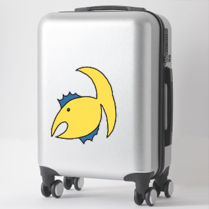 Yellow and blue whimsical fish