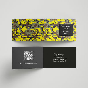 Yellow and Brown Camo, Camouflage, Military, Army Business Card