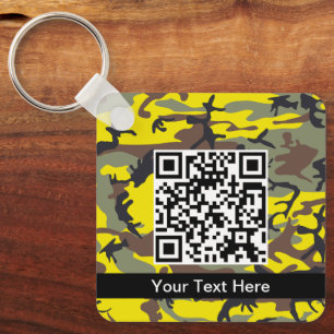 Yellow and Brown Camo, Camouflage, Military, Army Key Ring