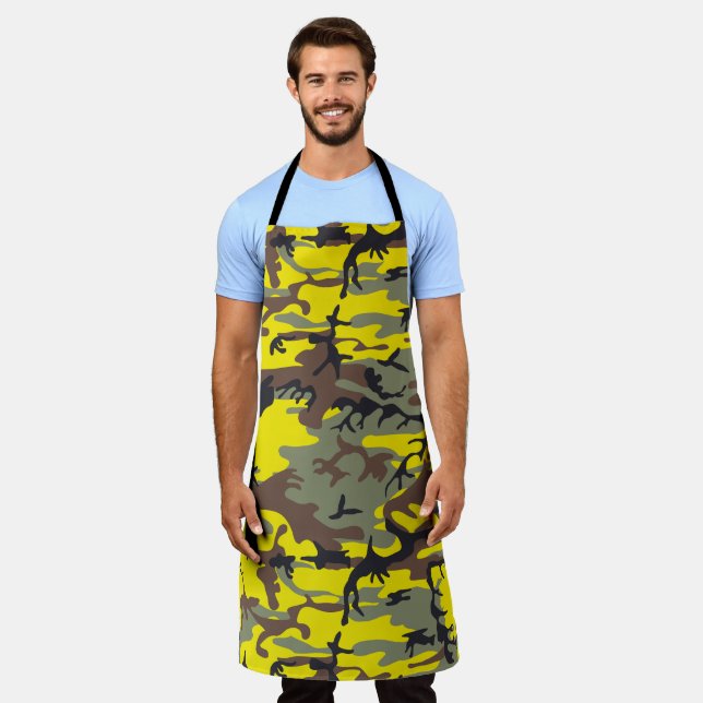 Yellow and Brown Camouflage, Military, Army Apron (Worn)