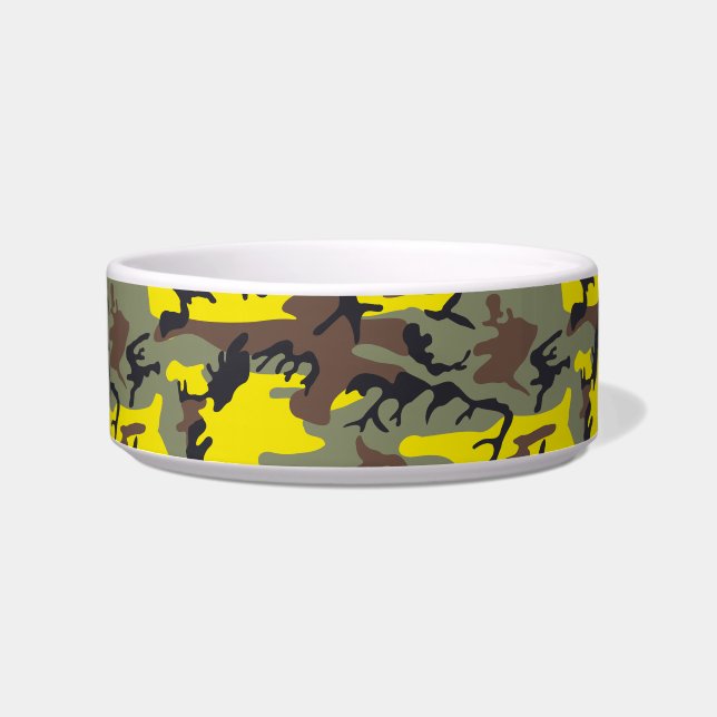 Yellow and Brown Camouflage, Military, Army Bowl (Front)