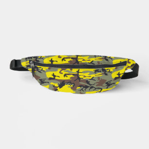 Yellow and Brown Camouflage, Military, Army Bum Bags