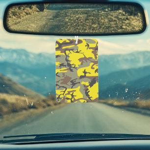 Yellow and Brown Camouflage, Military, Army Car Air Freshener