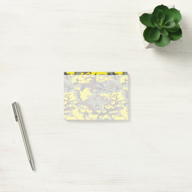 Yellow and Brown Camouflage, Military, Army Post-it Notes (Office)