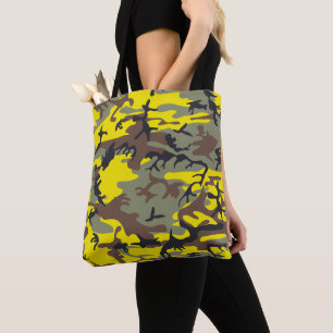 Yellow and Brown Camouflage, Military, Army Tote Bag