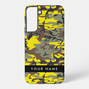 Yellow and Brown Camouflage Your name Personalise Samsung Galaxy Case