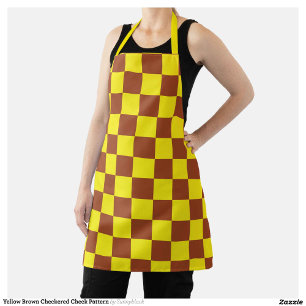 Yellow and Brown Chequered Style  Apron