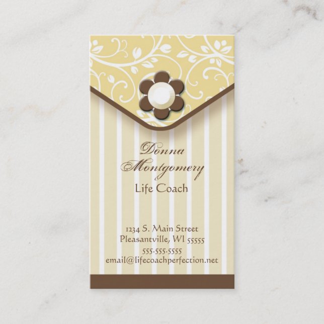 Yellow and Brown Clutch Business Card (Front)