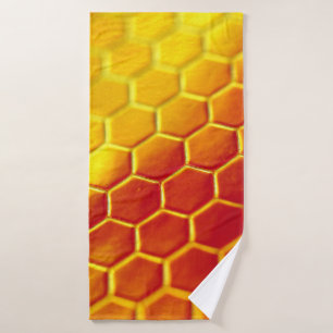 Yellow and brown floor tiles bath towel