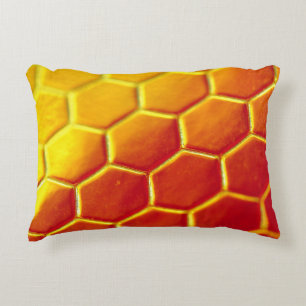 Yellow and brown floor tiles decorative cushion