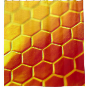 Yellow and brown floor tiles shower curtain