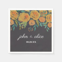 Yellow and Brown Floral Peonies and Roses Wedding