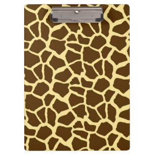 Yellow and Brown Giraffe Animal Print Clipboard
