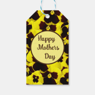 Yellow And Brown Pansies Mothers Day, Gift Tags