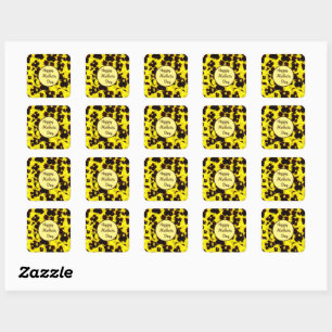 Yellow And Brown Pansies Mothers Day, Square Sticker