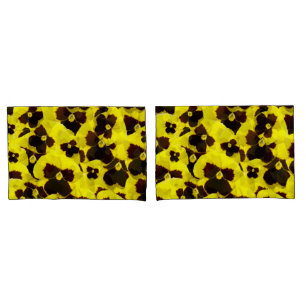 Yellow and Brown Pansies: Warm Elegance in Bloom Pillowcase