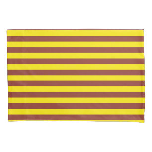 Yellow and Brown Stripes Design Pillowcase