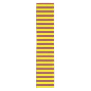 Yellow and Brown Stripes Design Short Table Runner