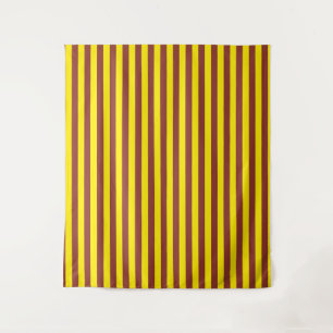 Yellow and Brown Stripes Design Tapestry