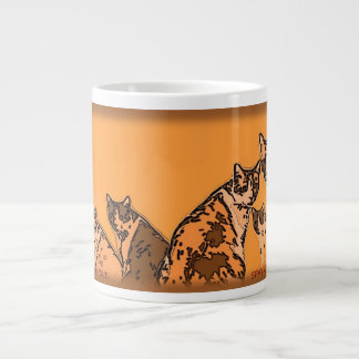 Yellow and brown tabby cats large coffee mug