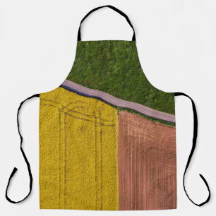 Yellow and brown textile apron