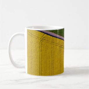 Yellow and brown textile coffee mug