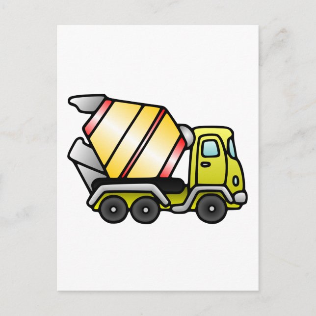 Yellow and Cement Mixer Postcard (Front)