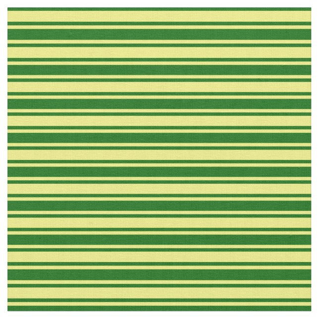 Yellow and Dark Green Pattern of Stripes Fabric (Close Up)