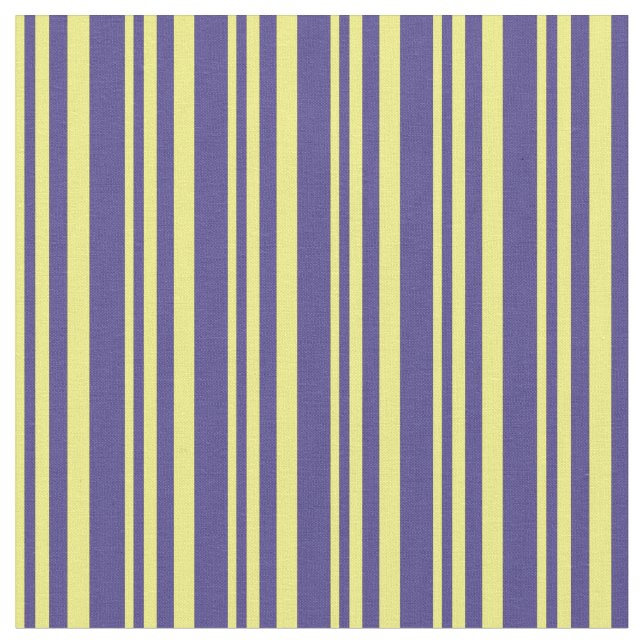 Yellow and Dark Slate Blue Coloured Pattern Fabric (Close Up)