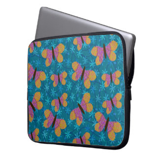 Yellow and Fuschia Butterflies Laptop Sleeve