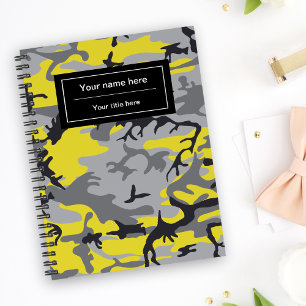 Yellow and Geay Camouflage, Military, Army Notebook