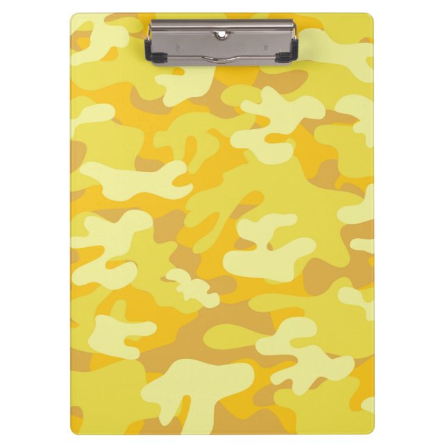 Yellow and Gold Camo Design Clipboard (Front)