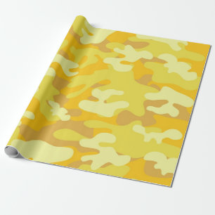 Yellow and Gold Camo Design Wrapping Paper