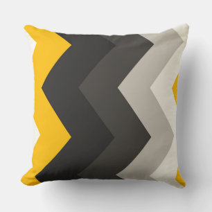 Yellow and Gray chevron Pattern  Cushion