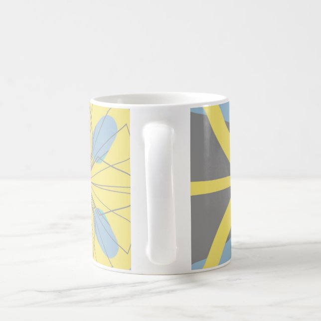 Yellow and gray coffee mug (Handle)