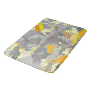 Yellow and Gray Tapestry Bath Mat