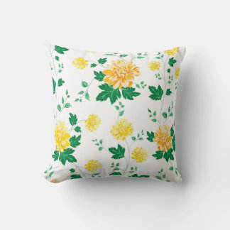 Yellow and Green blooming floral Cushion