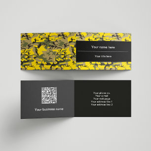 Yellow and Green Camo, Camouflage, Military, Army Business Card