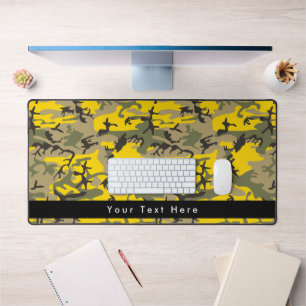 Yellow and Green Camo, Camouflage, Military, Army Desk Mat