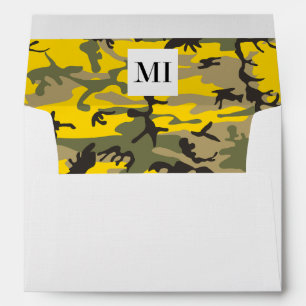 Yellow and Green Camo, Camouflage, Military, Army Envelope