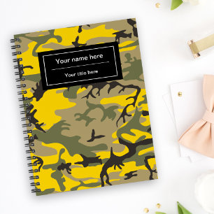Yellow and Green Camo, Camouflage, Military, Army Notebook