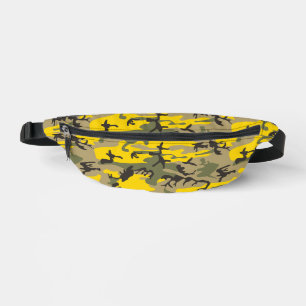 Yellow and Green Camouflage, Military, Army Bum Bags